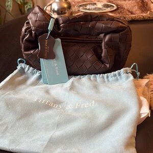 Tiffany & Fred Chocolate Woven Wristlet